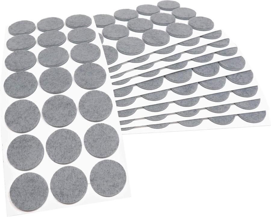 210x zelfklevende viltglijders Grijs 30mm Rond Meubelviltglijders dikte 35mm Vloerbescherming