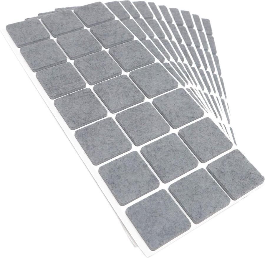 210x zelfklevende viltglijders-Grijs-30x30 mm-Vierkant-Meubelviltglijders met een dikte van 35 mm-Meubel- en vloerbescherming