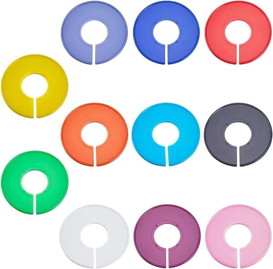 22 Stuks 11 Kleuren Ronde Kastverdelers Kleurrijke Plastic Kledingrek Sorteren Herbruikbare Garderobe Size Divider Hangers Tags Thuis Kleding Organisatie Separator Organisatoren