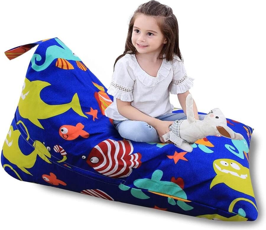 Opslag Zitzak Knuffeldier met handvat Kinderspeelgoed Organizer Premium stoel voor kinderen en volwassenen Comfortabele ligstoel