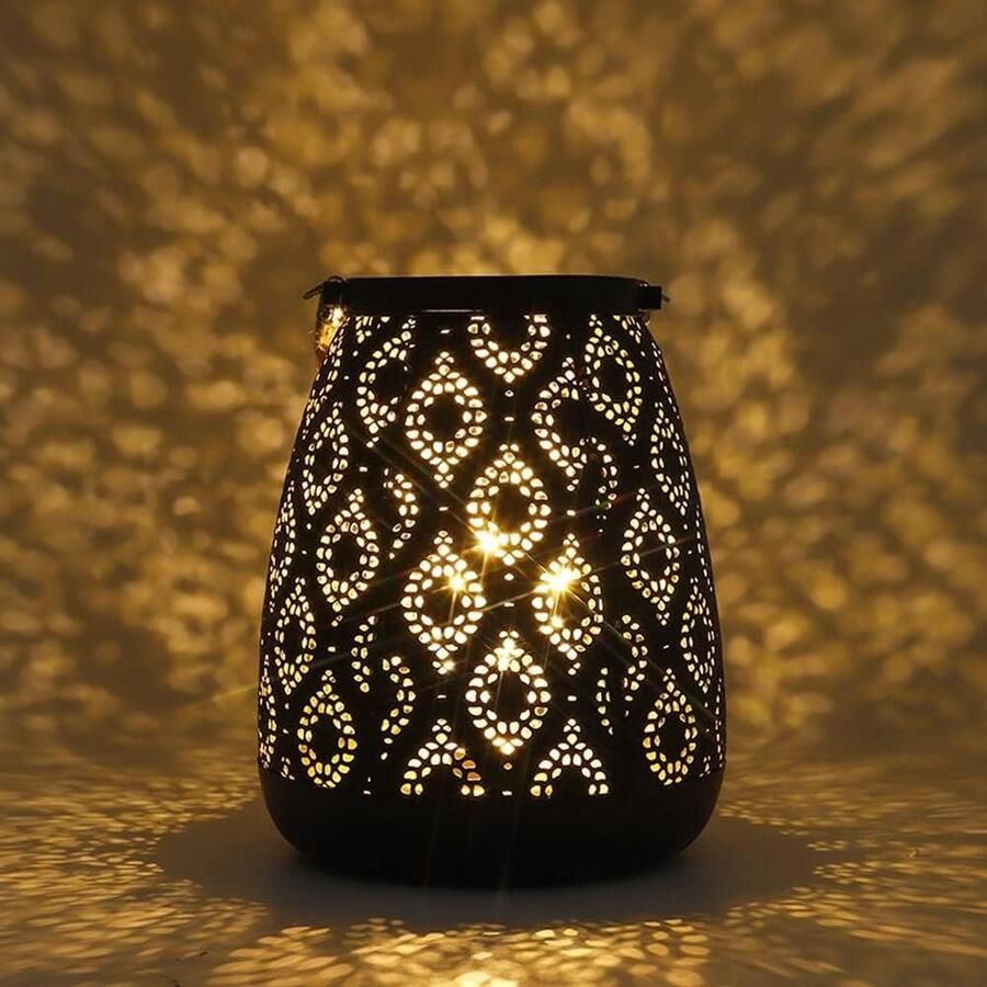 23 cm H draadloze tafellamp vintage lantaarn met LED-lamp in Edsion-stijl voor bruiloften feesten evenementen binnen buiten Marokkaanse stijl