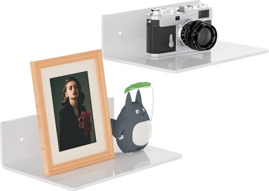 23 cm witte zwevende planken acryl witte wandplanken voor woonkamerdecoratie slaapkamer badkamer keuken eetkamer brandwinkel detailhandel speelkamer 2 stuks