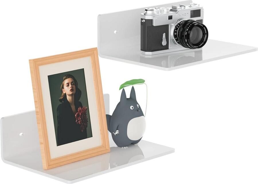 23 cm witte zwevende planken wandplanken voor woonkamer slaapkamer badkamer en keuken 2 stuks