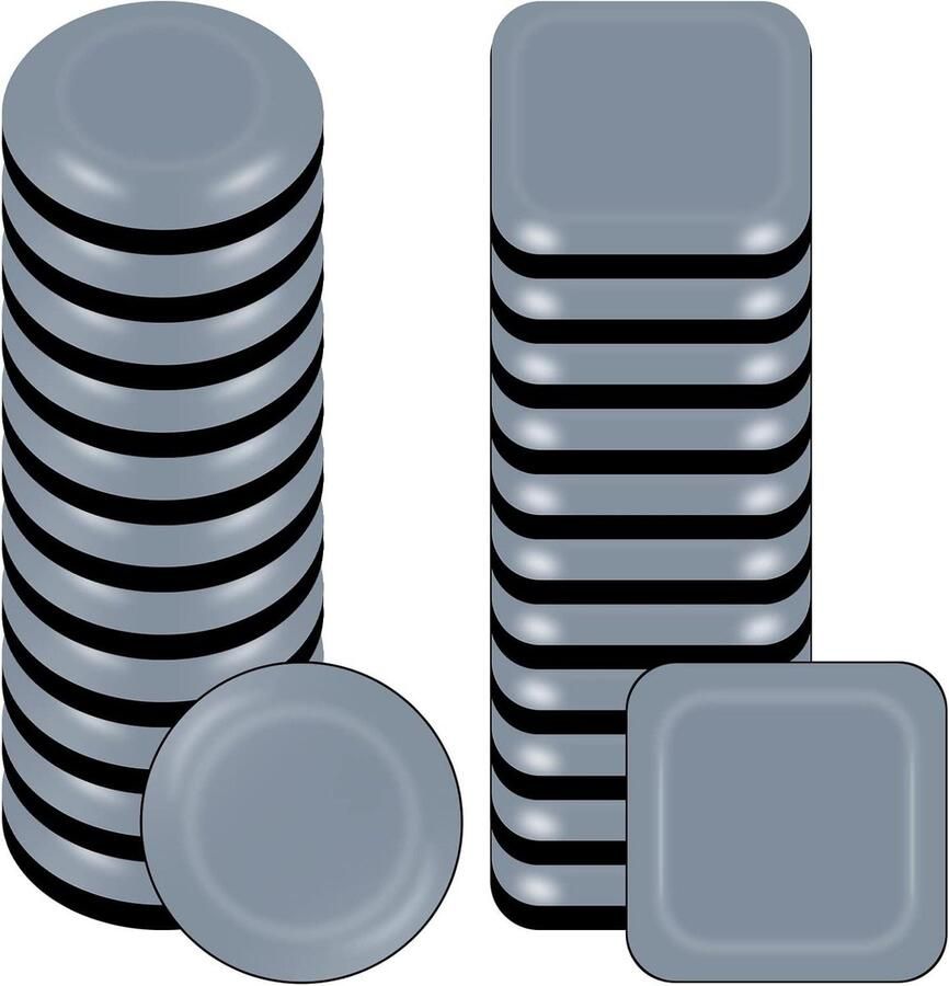 24-delige meubelglijders set voor eenvoudige beweging en vloerbescherming (rond 19 mm + vierkant 20 mm) Beschermvilt voor meubels