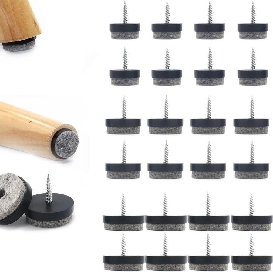 24-delige set meubelpads Vloerbeschermers voor stoelpoten Ideaal voor harde oppervlakken Set van 20 mm 25 mm en 28 mm elk 8 stuks