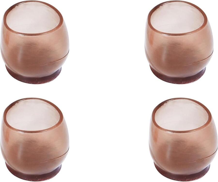 24 theekleurige geluidsabsorberende siliconen stoelpootdoppen ultra klein voor poten van 17-21 mm