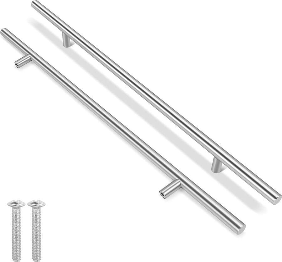 24-inch T Bar handvat Pull Knoppen Set van 5 RVS keuken deur cassetten kast lade inclusief montageschroeven