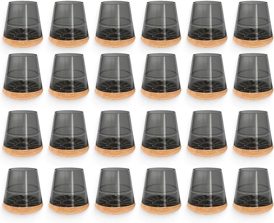 24 Silicone Chair Slides Felt Caps for Furniture Round Felt Caps for Chairs Stools Tables and Sofas (18-25mm diameter)