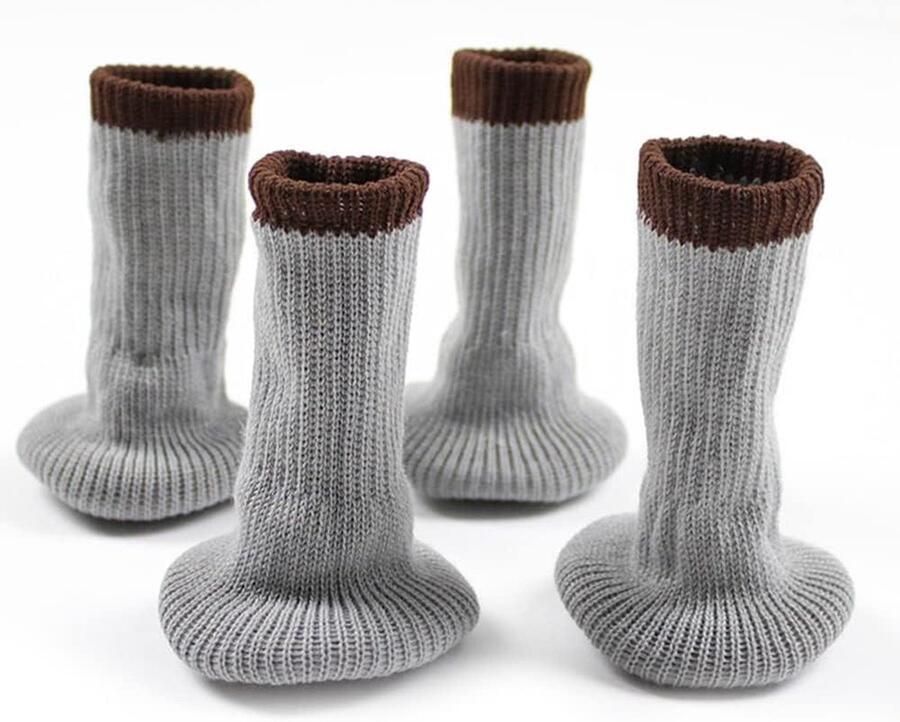 24 stks elastische stoel been sokken met vilt pads meubels beschermers voor houten vloer grijs