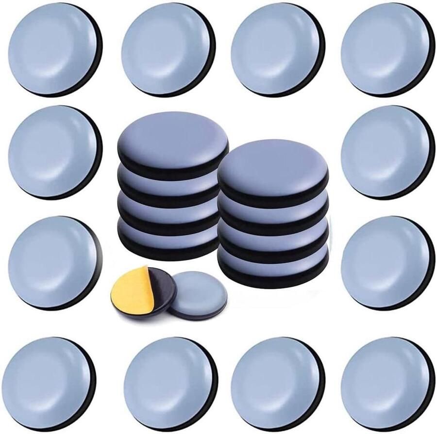 24 stuks 20 mm Uni-Fine zelfklevende teflon meubelglijders ronde vorm