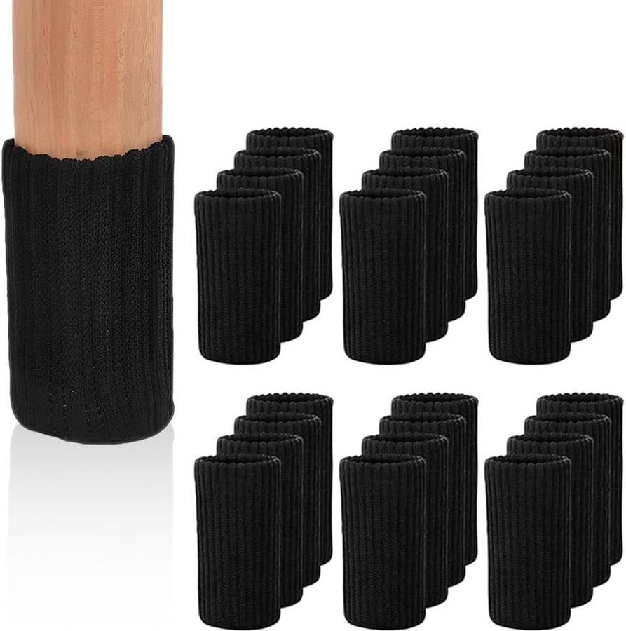 24 stuks antislip sokken voor stoelpoten gebreide beschermende hoes meubelsokken voor huis woonkamer keuken