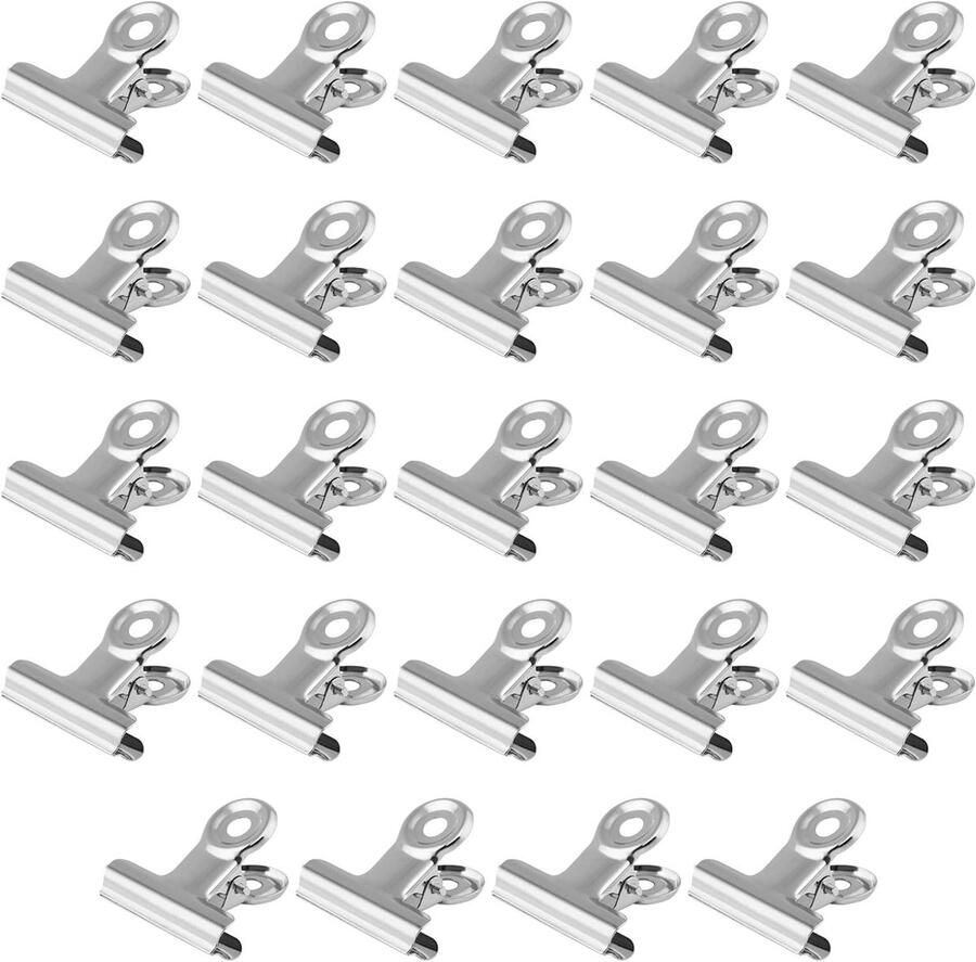 24 Stuks Knijpers Bulldog Klemmen 3 Cm Bulldog Clip Knijpers Metaal Mini Clips Voor Wandrekken Ophangbaar Mini Foto Clips En Papierklemmen Voor Thuis En Kantoor Zilver