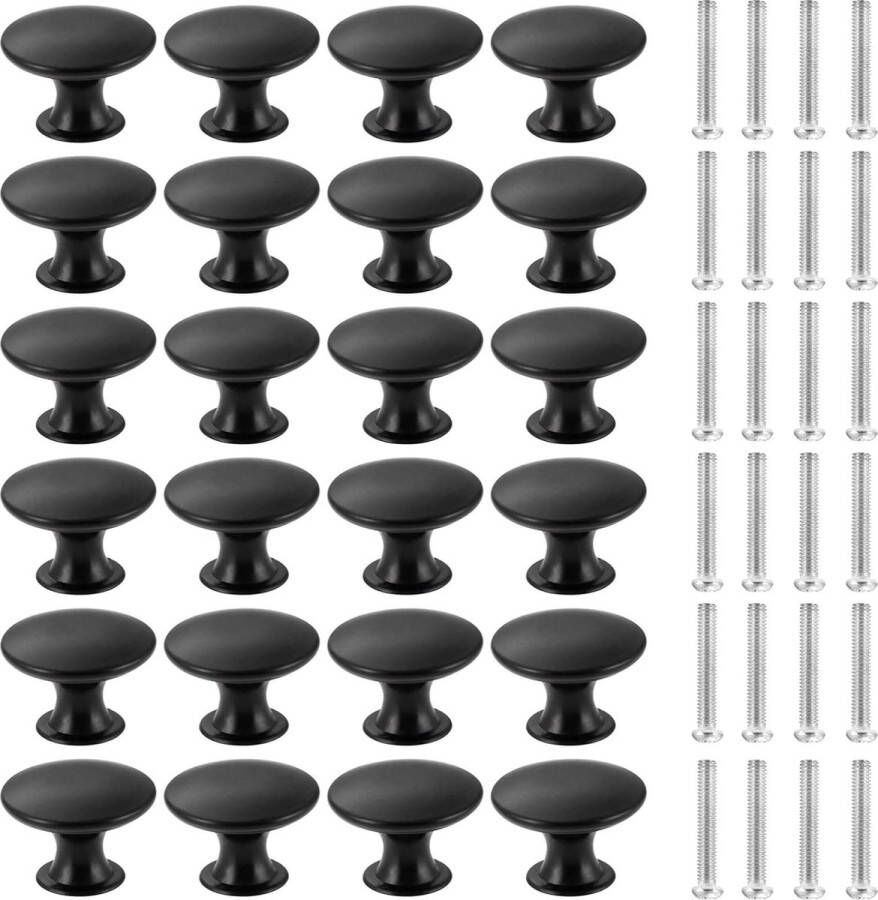 24 stuks knoppen voor kast kledingkast ronde meubelgrepen meubelknoppen zwart vintage ladeknoppen set voor kast kledingkast meubels lade keuken