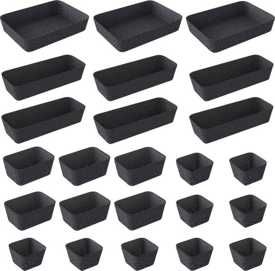 24 stuks lade-opbergsysteem 4-maten organizer voor make-up sieraden slaapkamer kantoor keuken