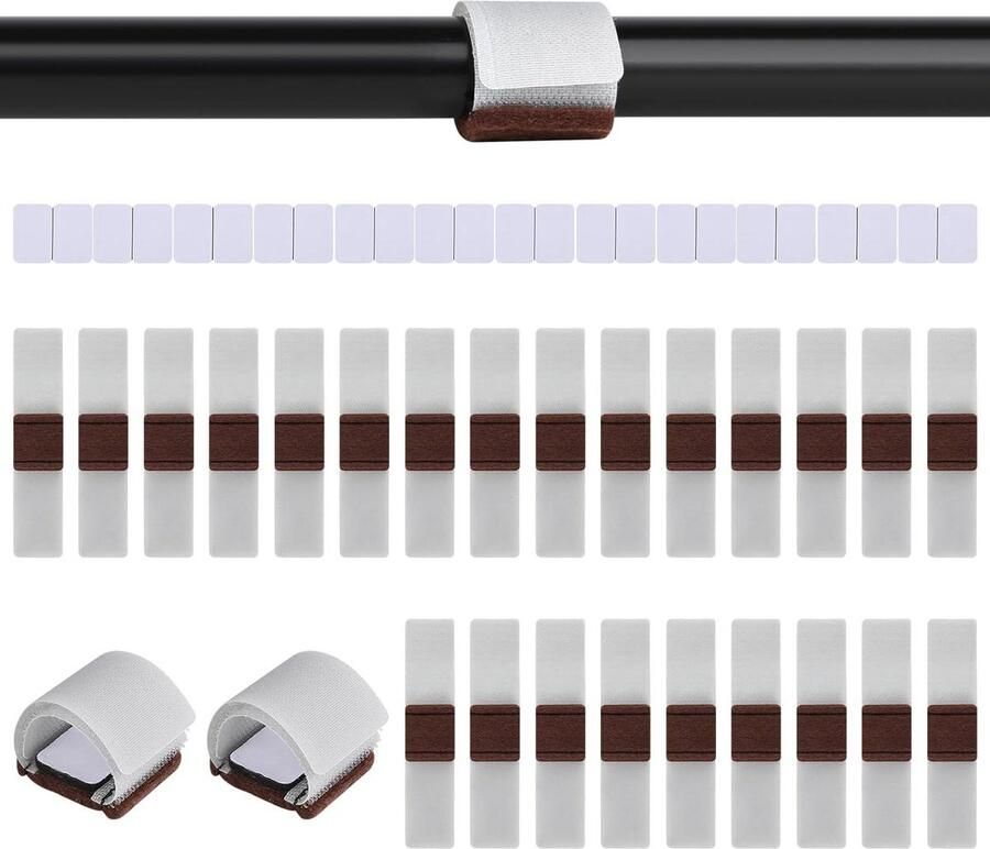 24 stuks meubel-viltdoppen met klittenbandsluiting zelfklevende meubel-vilten pads stoelpootbeschermers viltglijders meubel accessoires