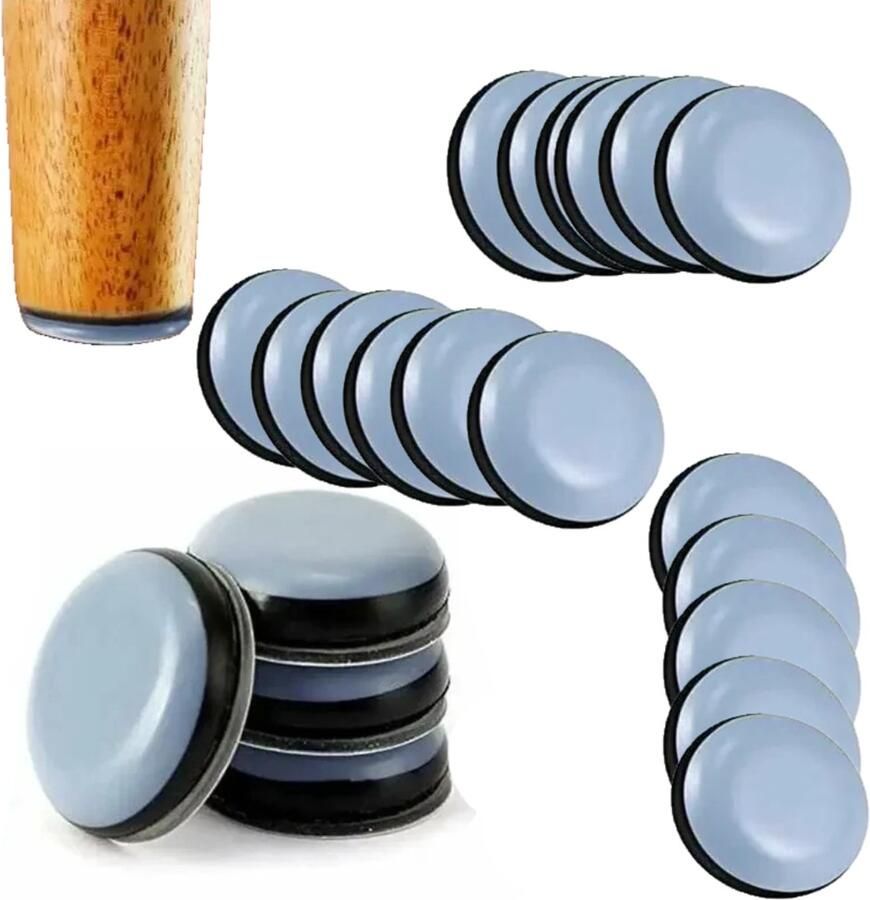 24 stuks meubelpads ronde meubelglijders zelfklevende antibotsingspads meubelglijders voor stoelen banken bureaus tafels 25 mm (blauw)