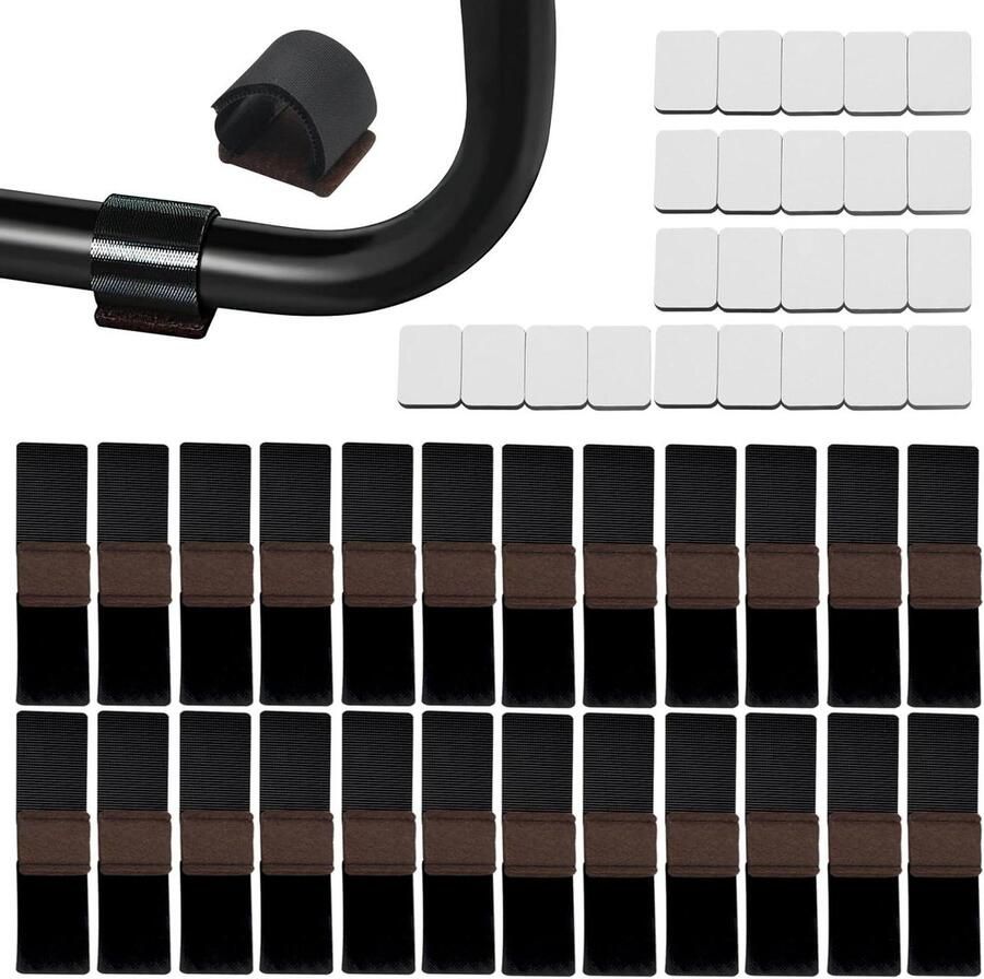 24 stuks meubelviltdoppen met klittenbandsluiting meubelvilt pads zelfklevende klemschaalglijders meubelpoten voorkomt krassen reduceert geluiden