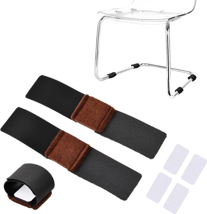 24 stuks meubelviltdoppen met klittenbandsluiting zelfklevende meubelviltpads vloerbeschermers voor stoelen stoelpootbeschermers sledestoelen schommelstoel Vloerbeschermer