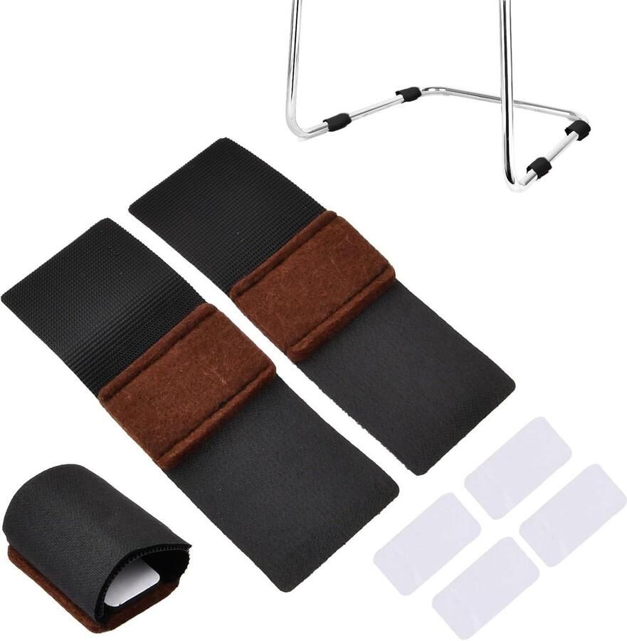 24 stuks meubelviltdoppen met klittenbandsluiting zelfklevende meubelviltpads vloerbeschermers voor stoelen rondom stoelpootbeschermers klittenbandsluiting voor sledestoelen schommelstoel stoelpootbeschermers