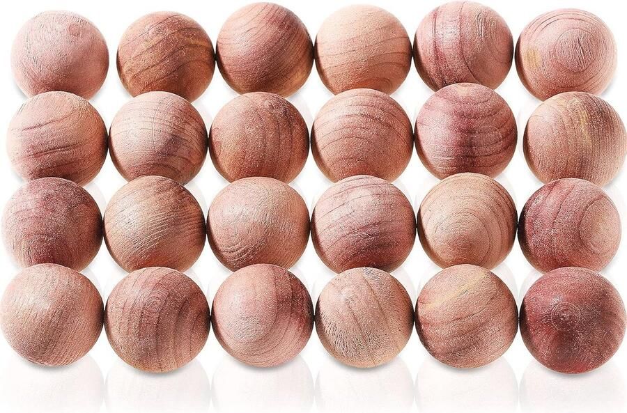 24 Stuks Natuurlijke Ceder Houten Mottenballen voor Kleding en Garderobe Aromatische Geur en Vochtabsorptie