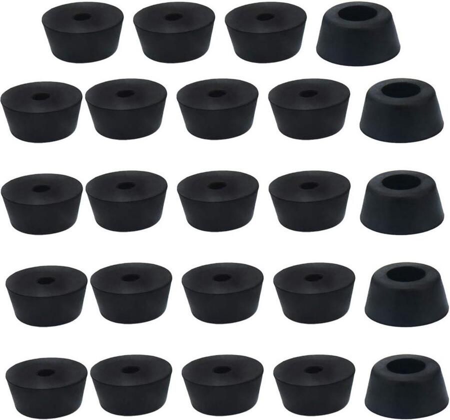 Verbeterde titel: 24 stuks rubberen voetjes ter bescherming van vloeren en meubels Set van maten Voor meubelaccessoires D20x15xH17mm D25x20xH12mm