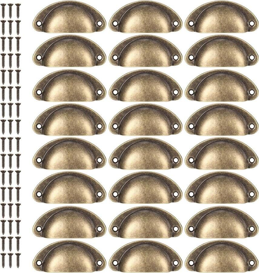 24 stuks semi-cirkelvormige drawer pull handgrepen metalen keukengrepen retro meubelknoppen met schroeven Washing Machine