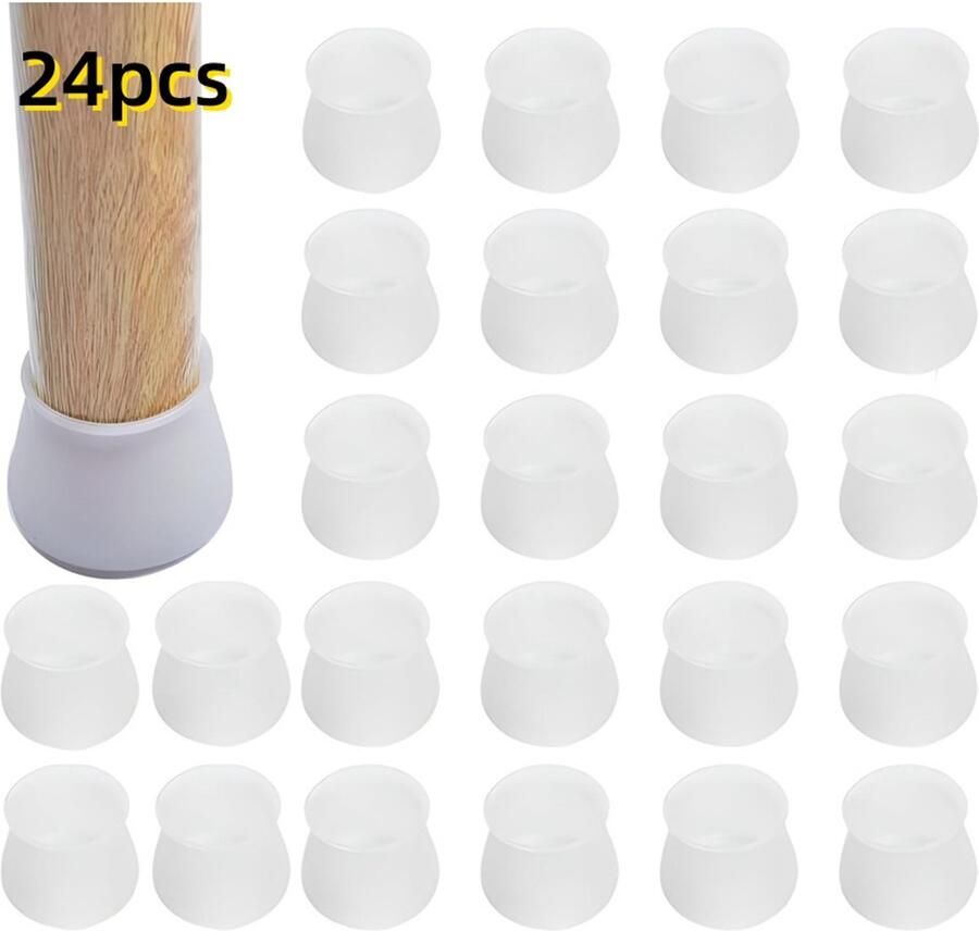24 stuks Siliconen stoelpootbeschermers Antislip meubelbeschermers Geschikt voor bank- stoel- tafelpoten plastic siliconen sokken ter bescherming