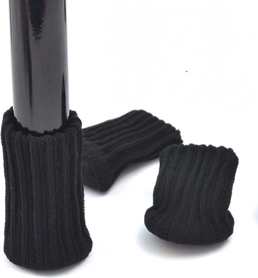 24 Stuks Stoelpoot Doppen Stoelpoot sokken Stoelpoot beschermers zwart Geschikt voor omtrek 6-17cm Polyester