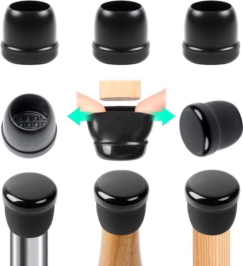 24 stuks stoelpootdoppen siliconen schuifregelaars voor tapijt vloerbeschermers meubelpoot cups glijders geen krassen 1-12 inch