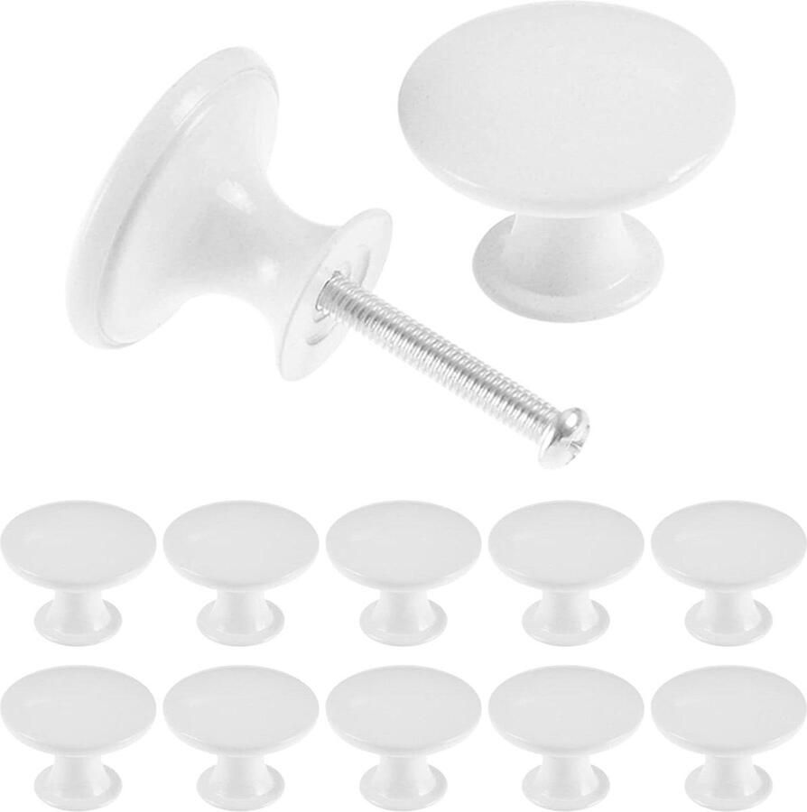 24 stuks vintage kastknoppen chique ladeknoppen antieke keukenkasthandgrepen 30 mm ronde meubeldeurknoppen wit klassiek design stevige materialen