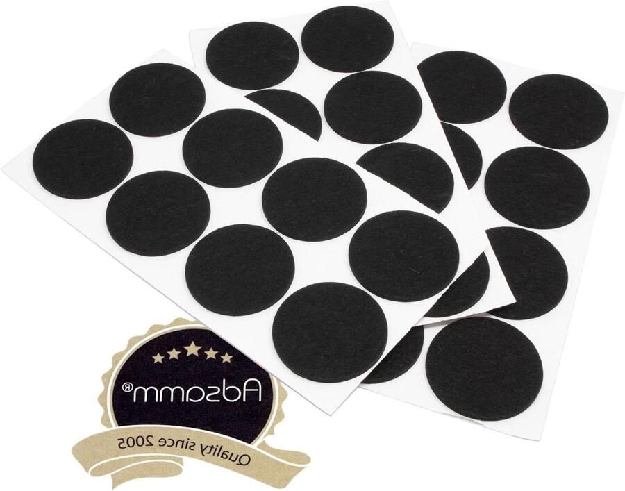 24 x zelfklevende viltdoppen Zwart ø 60 mm Rond Viltdoppen voor meubels met een dikte van 3 5 mm Meubel- en vloerbescherming