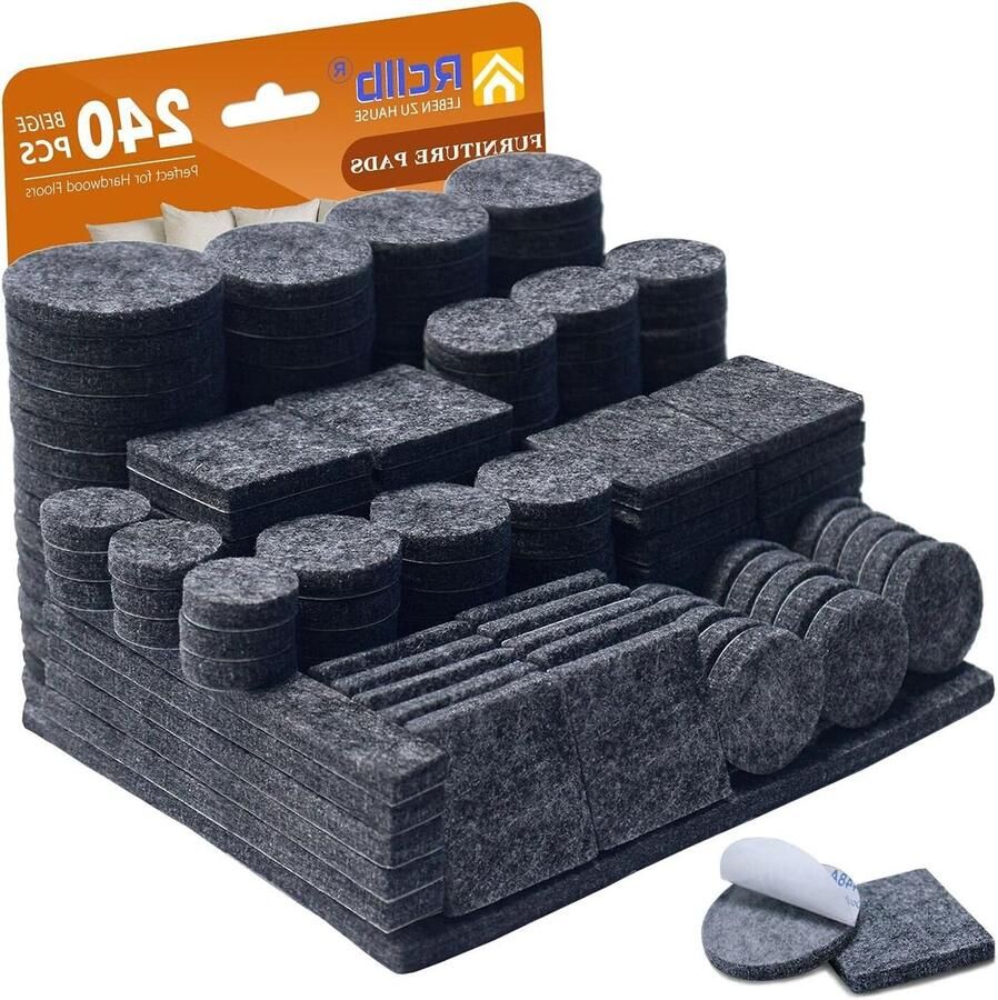 240-delige set premium viltglijders met zelfklevende achterkant 5 mm dik