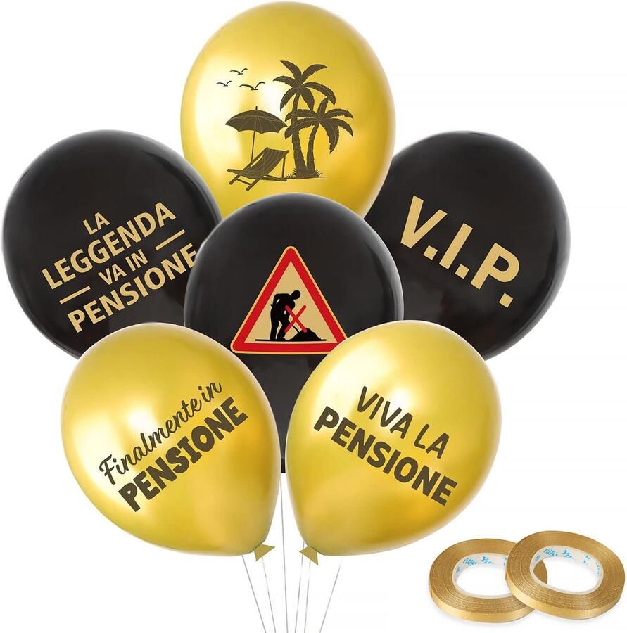 24pcs retirement balloons with Italian saying Finalments in pension latex blaaons for retirement party