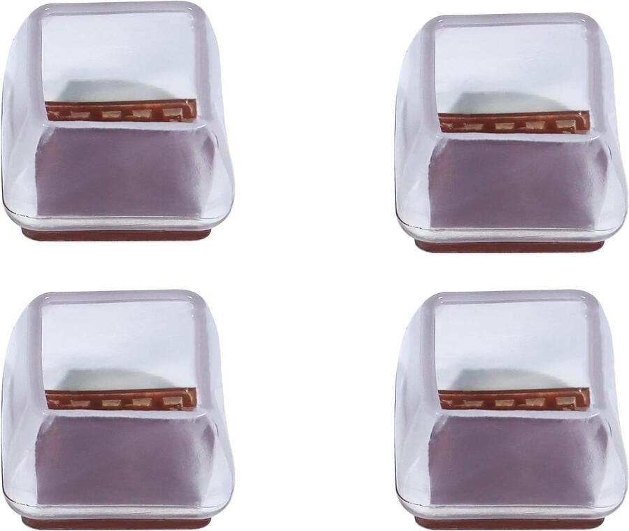 24pcs Sound Absorbing Square Silicone Caps for Chair Legs Medium 22-31mm Set of 24 Pieces