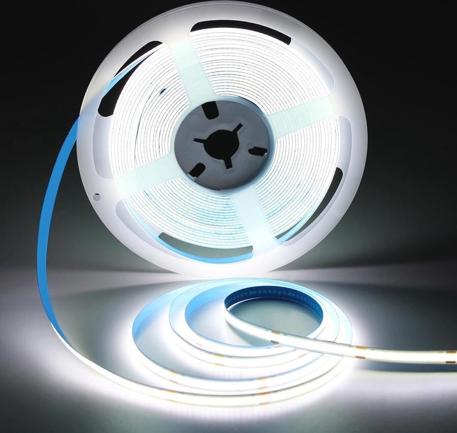 24V COB LED Strip Licht Koud Wit 10M Flexibele en Snijbare Ledstrip voor TV Achtergrondverlichting Keuken Slaapkamer en Interieur Decoratie