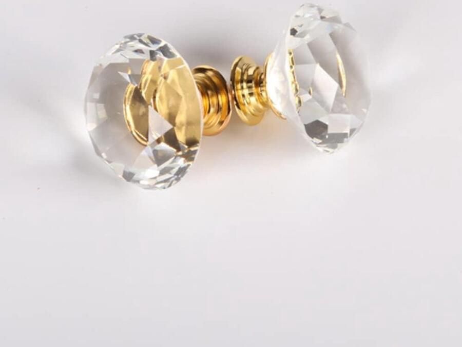 25 Mm Clear Crystal Cabinet Knoppen Glas Diamond Cut Kast Lade Pull Handvat Schroeven Dressoir Deur Borst Bin Garderobe Keuken Badkamer Thuis