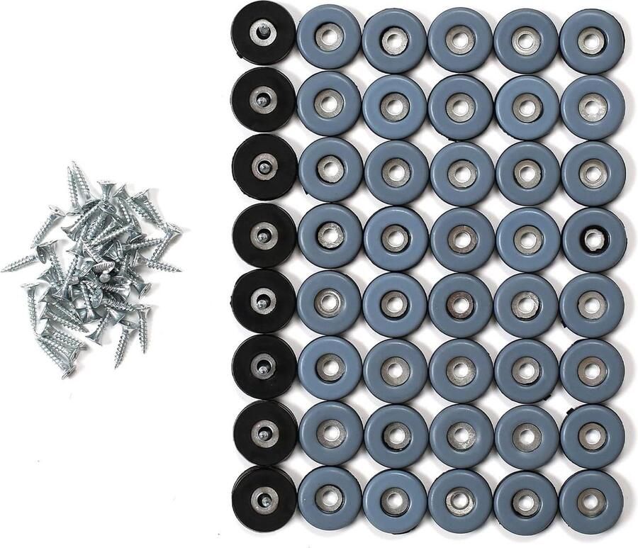 50 stuks Ø 25 mm teflon glijders PTFE meubelglijders om te schroeven