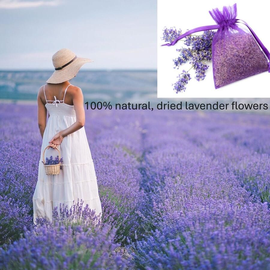 25 stuck Lavendel Geurzakjes Biologische Lavendel natuurlijke lavendel Paars Lila- Organza Zakjes lavendel geurzakje Geurzakjes voor kledingkast Geurzakjes Lavendel