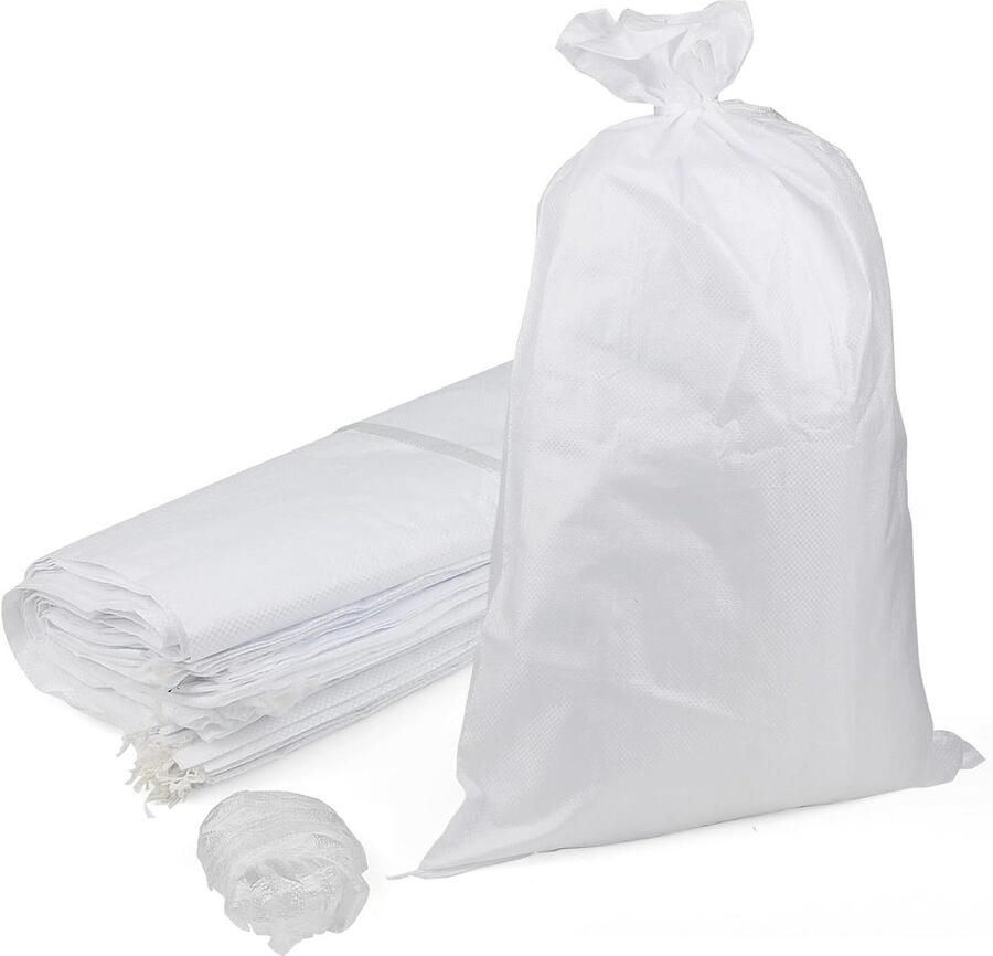 25 stuks geweven grindzakken 45 x 70cm wit lege zandzakken voor verpakking en opslag