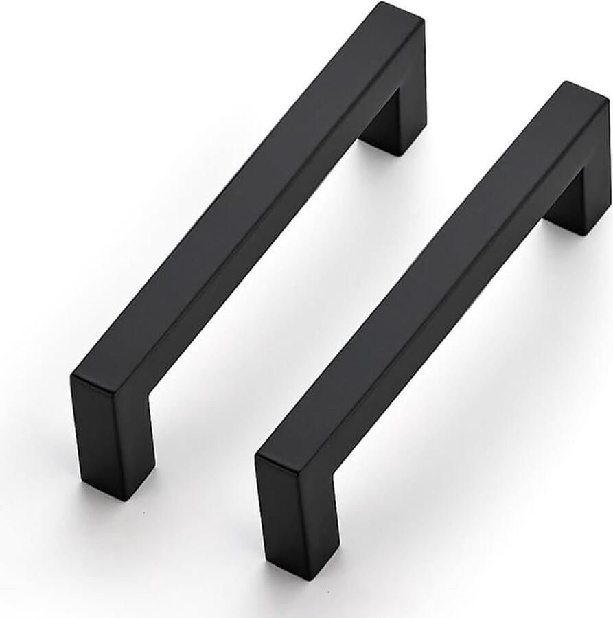 25 stuks kastgrepen 102 mm meubelgrepen zwart handgrepen voor keukenkasten kastgrepen vierkante handgrepen meubels roestvrij staal deurgrepen voor keukengrepen