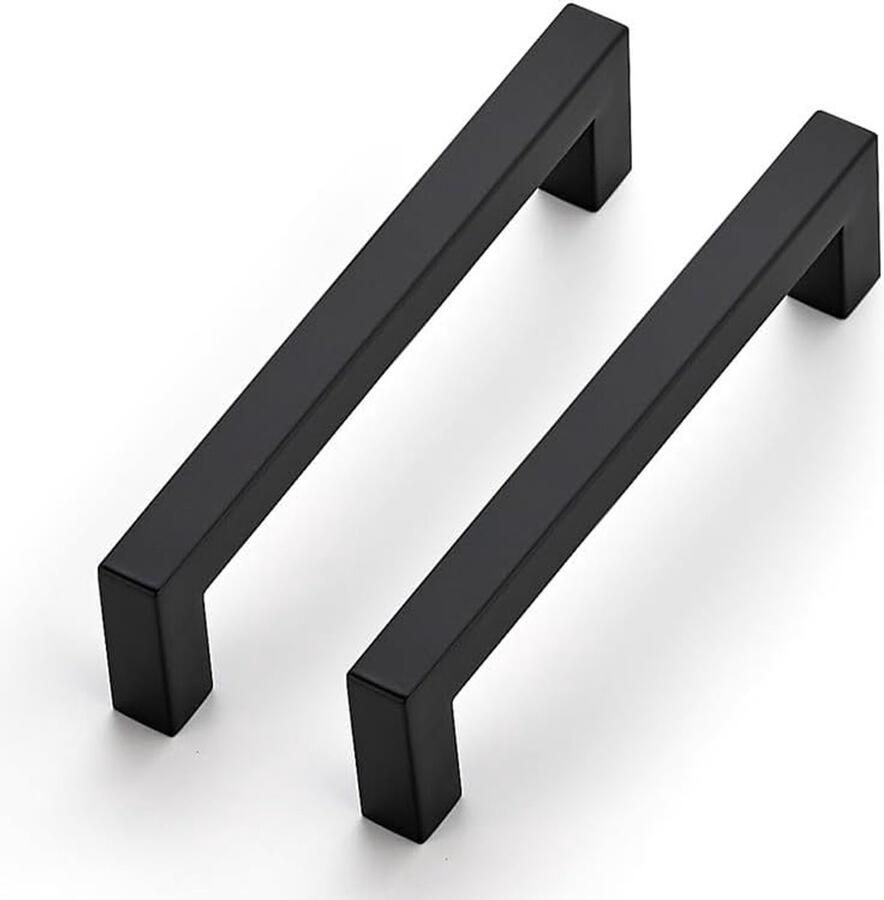 25 stuks kastgrepen 128 mm meubelgrepen zwart handgrepen voor keukenkasten kastgrepen vierkante handgrepen meubels roestvrij staal deurgrepen voor keukengrepen