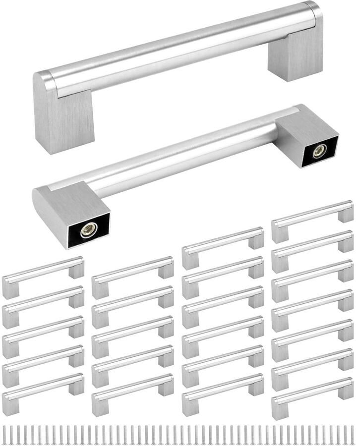 25 stuks keukenkastgrepen ladegrepen meubelgrepen RVS geborsteld gatafstand 128mm totale lengte 150mm