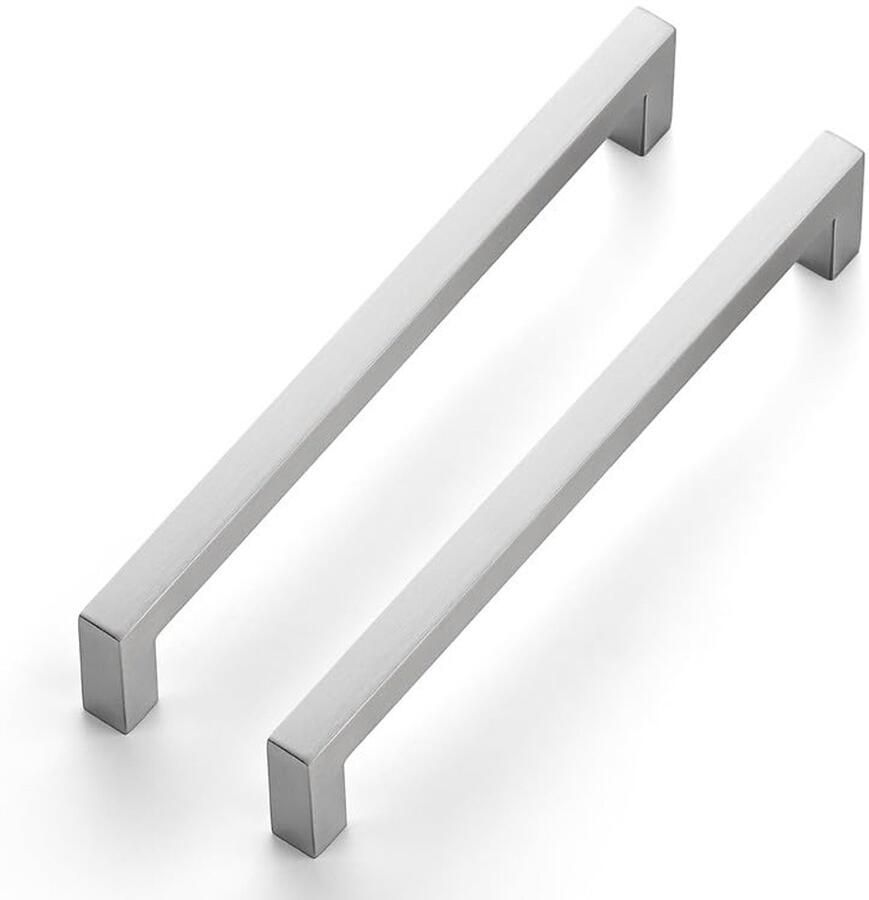 25 Stuks Vierkante RVS Kastgrepen 192 mm Meubelgrepen voor Kasten