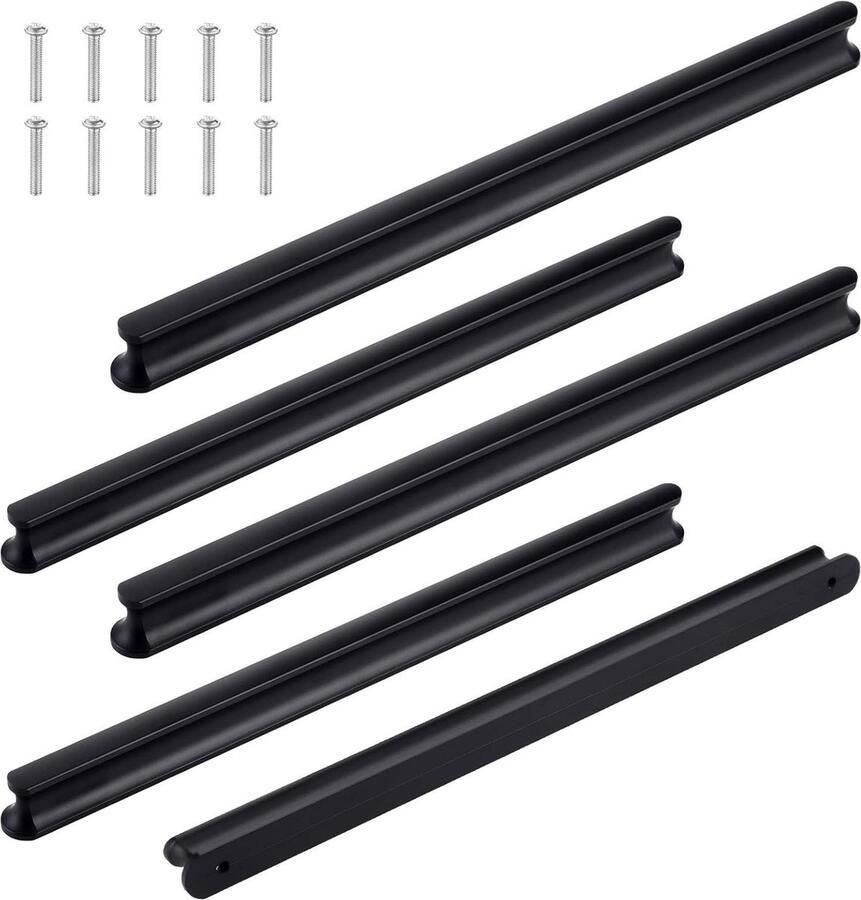 250 mm lang keukenkast deurgrepen 5 stuks zwart