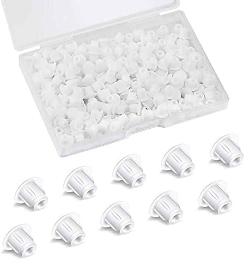 250 Stuks 5 mm Witte Kunststof Gatafdekkingen voor Meubels Ronde Stoppen voor Schraubollen en Uitgangen