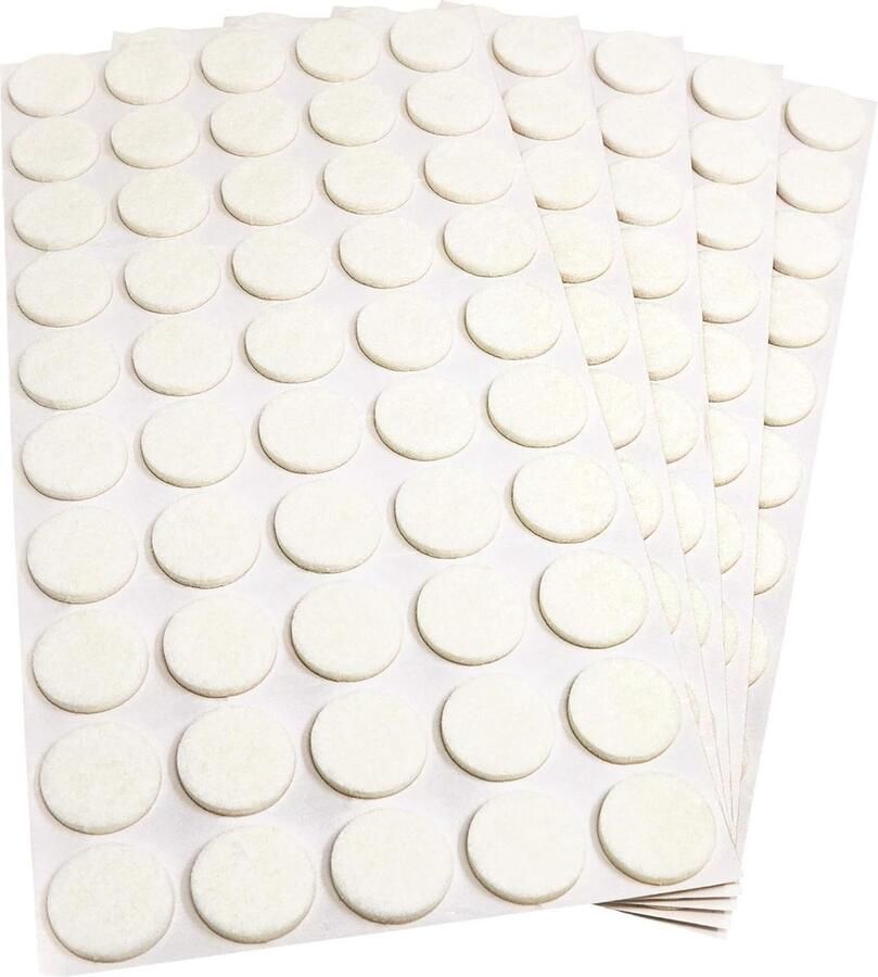 250 x zelfklevende viltglijders Wit ø 22 mm Rond Meubelviltglijders Dikte 35 mm Meubel- en vloerbescherming