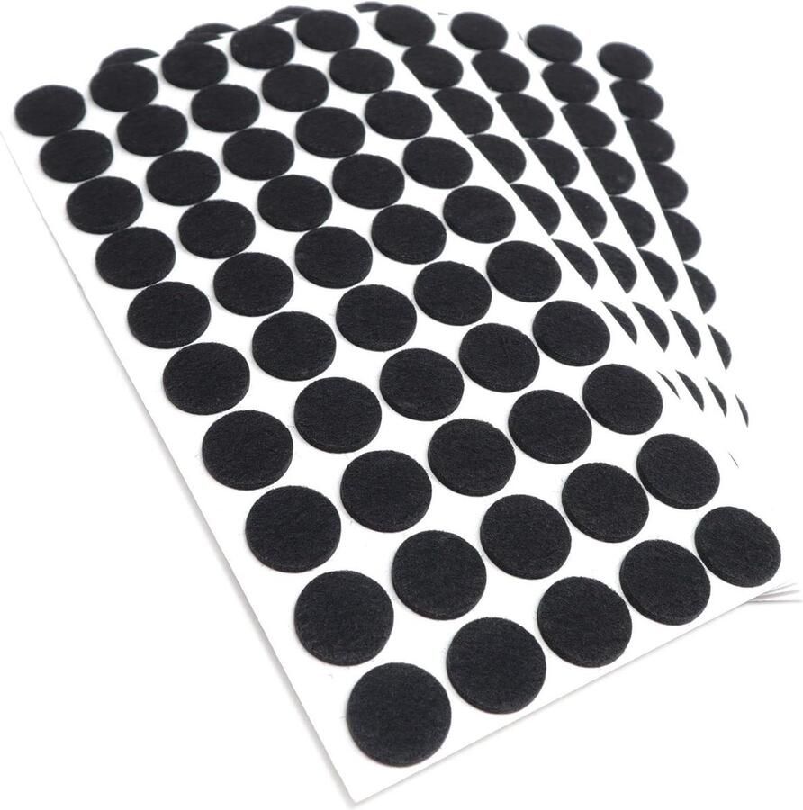 250 x zelfklevende viltglijders Zwart ø 22 mm Rond Meubelviltglijders 35 mm Meubel- en vloerbescherming