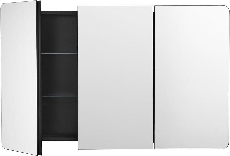 25.5 x 40 inch Medicijnkast Voor Badkamer Met Spiegel Wandkast Met Aluminium Frame 4-Laags Verstelbare Planken Opties Voor Inbouw En Wandmontage