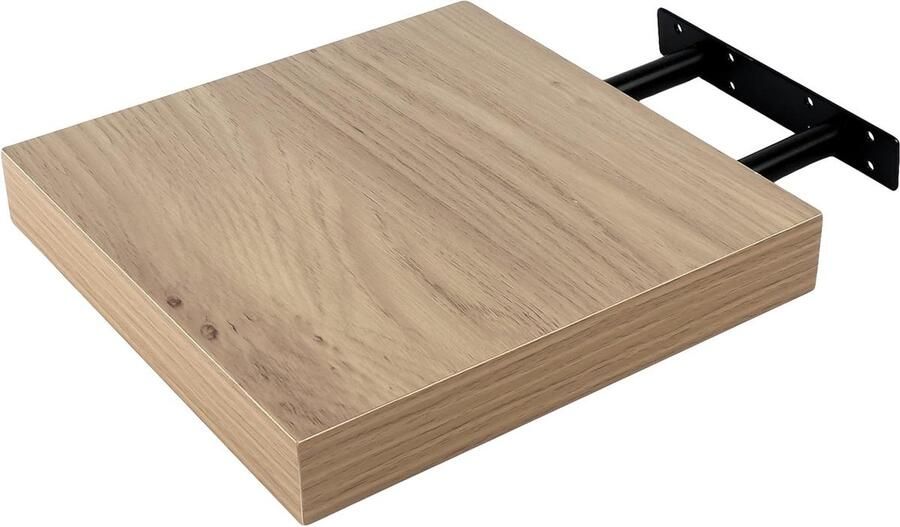 25x25x4 cm zwevende wandplank eiken kleur decoratief wandrek onzichtbare fixatie maximale belasting 5kg