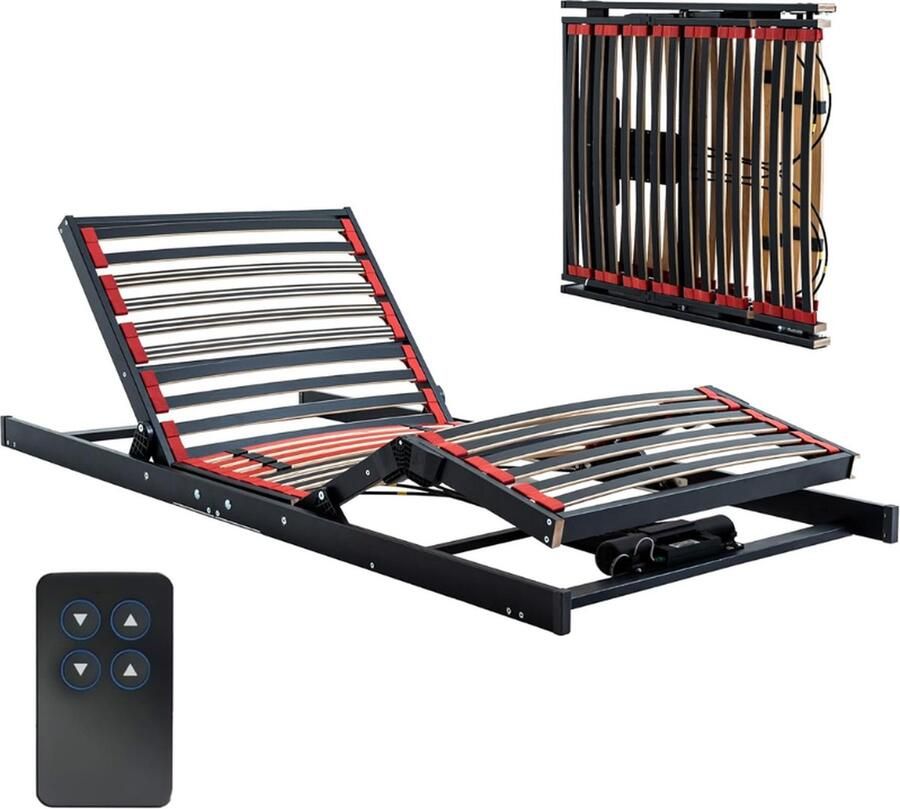 2M Lattenbodem 100 x 200 cm Elektrisch Verstelbaar Elk Bed Van 100 x 200 cm of Tweepersoonsbed Van 200 x 200 cm Ultraplat Opvouwbaar Geschikt Voor Elke Matras Made in Germany